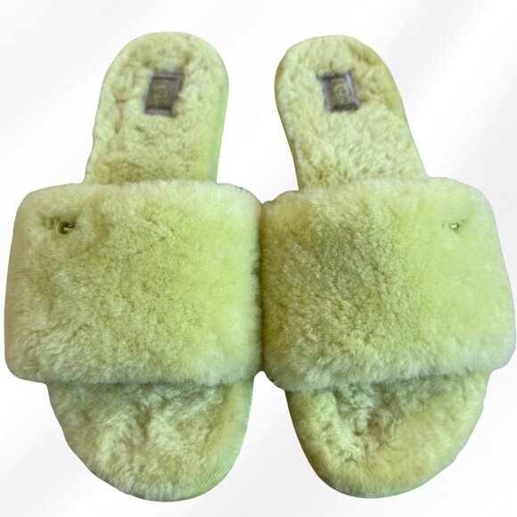 UGG Cozette Slipper Yellow Fuzzy Sheepskin Women Size 8 Slipper EUC - Picture 3 of 11